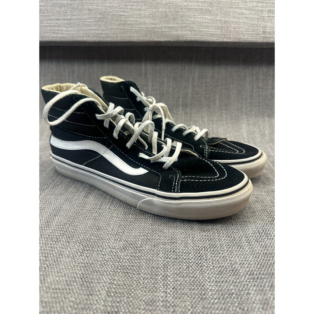 Vans Sk8-Hi Unisex M7.5/W9 Sneaker Black Suede High Top Lace Up Skateboard Shoes